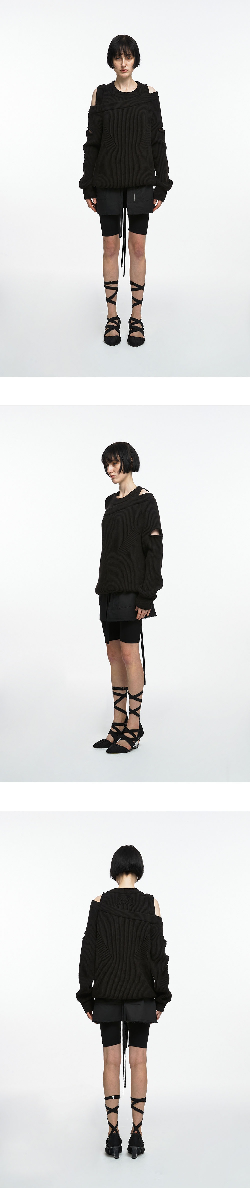 【NACHE】 ASYMMETRIC LAYERED KNIT (UNISEX) : 3COLOR 【NACHE】 ASYMMETRIC LAYERED KNIT (UNISEX) : 3COLOR
