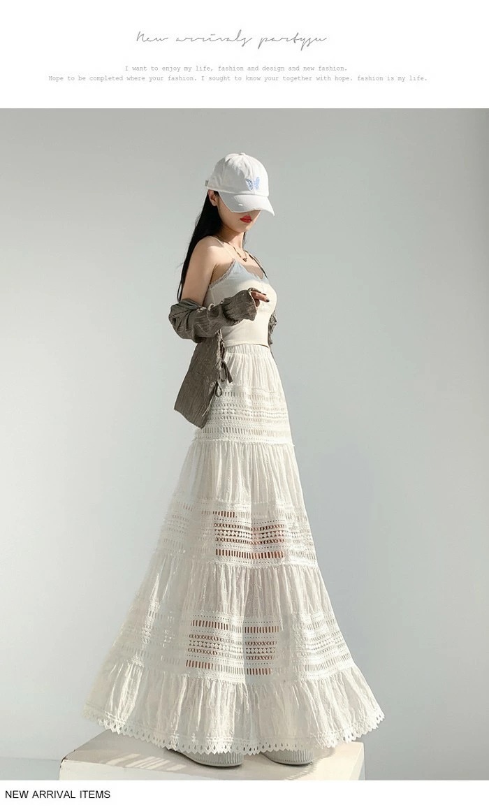 マキシ丈スカート 総レース Aライン 大人 カジュアル 春夏 透け感 きれいめ レディース 透かし編み 涼しい ゆったり ゴムウエスト リゾート ロングスカート 海 サマー ビーチ 20代 30代 4 マキシ丈スカート 総レース Aライン 大人 カジュアル 春夏 透け感 きれいめ レディース 透かし編み 涼しい ゆったり ゴムウエスト リゾート ロングスカート 海 サマー ビーチ 20代 30代 4