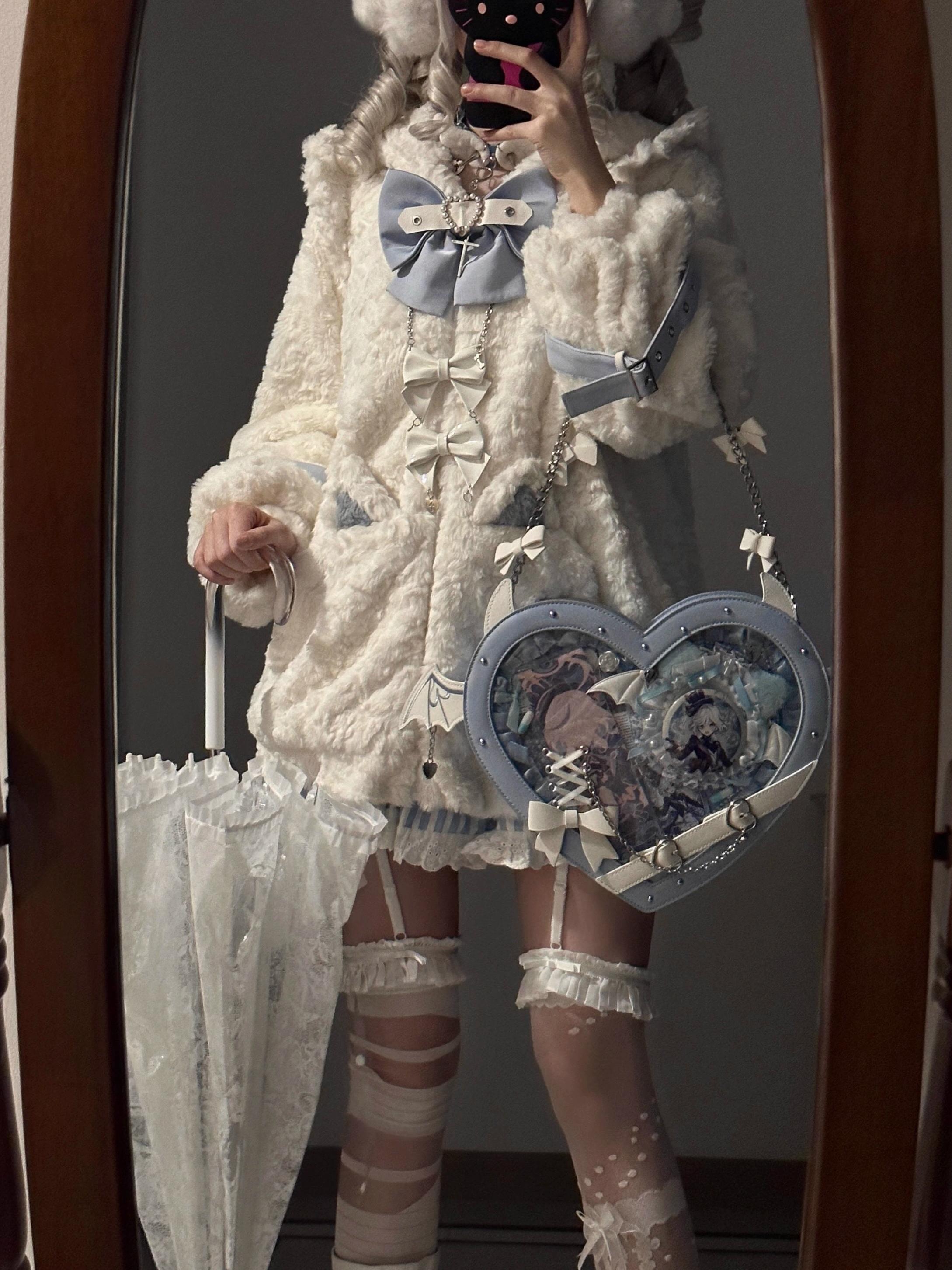 Love Litle Devil Pan Bag Bage-eatシングルショルダークロスボディバッグ水水色医療システムy2k Love Litle Devil Pan Bag Bage-eatシングルショルダークロスボディバッグ水水色医療システムy2k