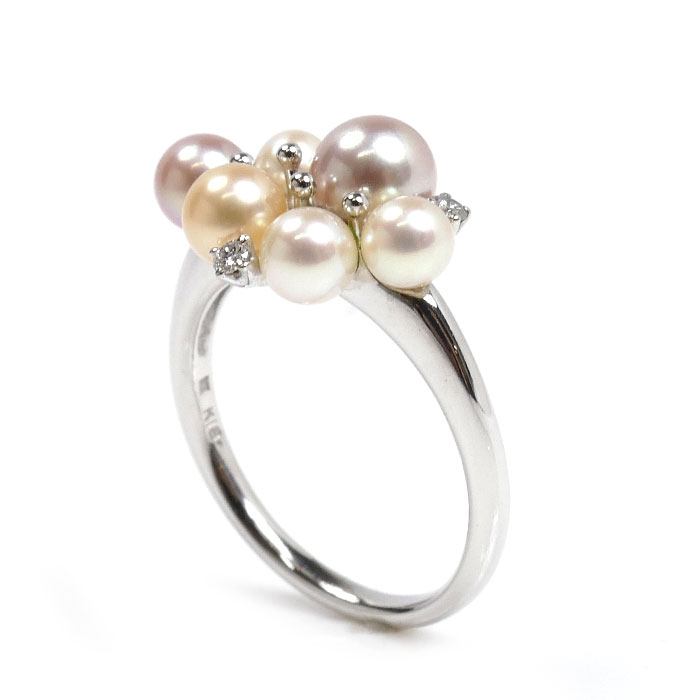 MIKIMOTO ミキモト K18WG ホワイトゴールド ペルリータ リング・指輪 パール約3.5-5.5mm ダイヤモンド0.05ct 11号 4.2g レディース 中古 美品 MIKIMOTO ミキモト K18WG ホワイトゴールド ペルリータ リング・指輪 パール約3.5-5.5mm ダイヤモンド0.05ct 11号 4.2g レディース 中古 美品