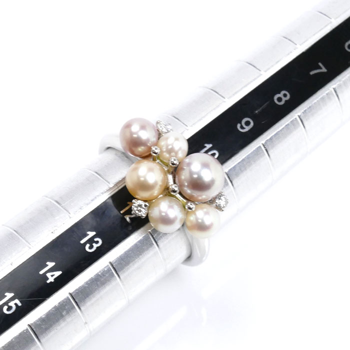 MIKIMOTO ミキモト K18WG ホワイトゴールド ペルリータ リング・指輪 パール約3.5-5.5mm ダイヤモンド0.05ct 11号 4.2g レディース 中古 美品 MIKIMOTO ミキモト K18WG ホワイトゴールド ペルリータ リング・指輪 パール約3.5-5.5mm ダイヤモンド0.05ct 11号 4.2g レディース 中古 美品