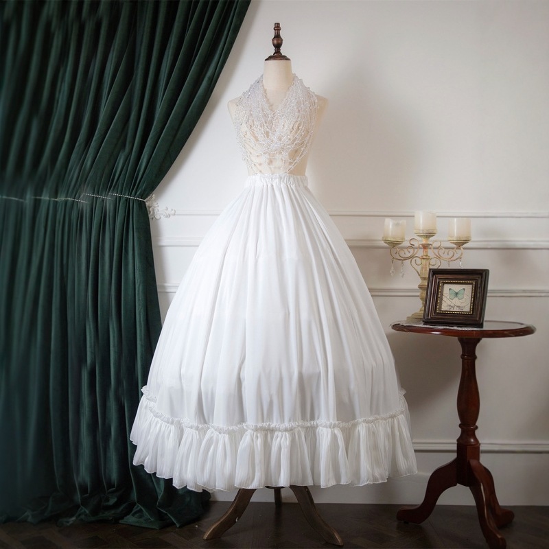 Lolita自作百合春夏スカートロリータ高腰百合傘スカート白黒純色レース下スカート Lolita自作百合春夏スカートロリータ高腰百合傘スカート白黒純色レース下スカート