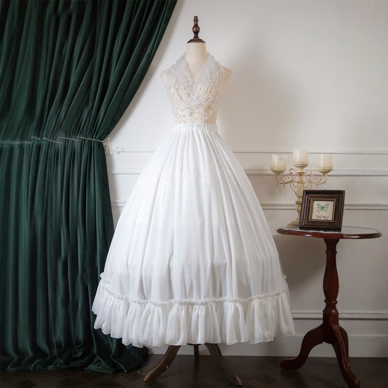 Lolita自作百合春夏スカートロリータ高腰百合傘スカート白黒純色レース下スカート Lolita自作百合春夏スカートロリータ高腰百合傘スカート白黒純色レース下スカート