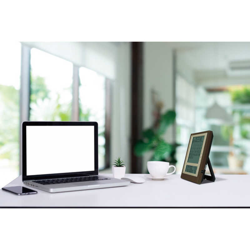 セイコー　掛け置き兼用時計 (マンスリーカレンダー) 茶メタリック ［電波自動受信機能有］　SQ422B