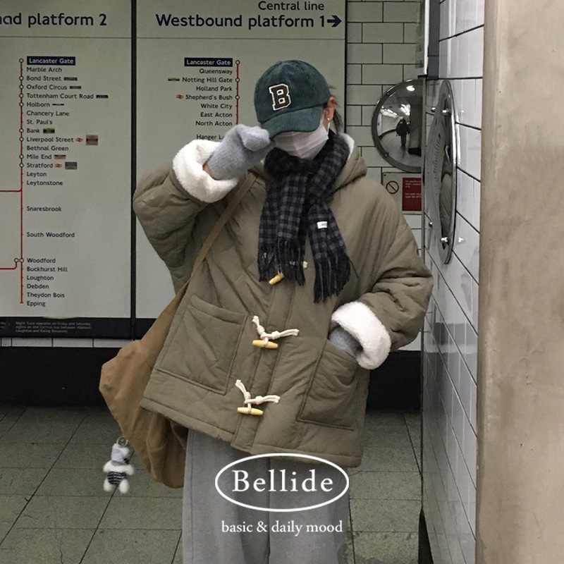 [MADE] フード付きオーバーフィットキルティングジャンパー jp1168