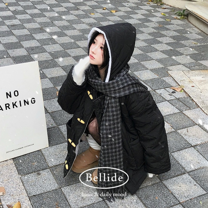 [MADE] フード付きオーバーフィットキルティングジャンパー jp1168