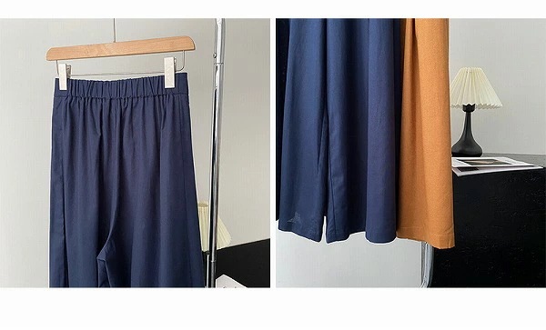 驚きの安さ麻ワンドパンツ　リネンタックフレアパンツ　ゆったりデザイン　バギーパンツ　ほっそり効果お出かけ女子会