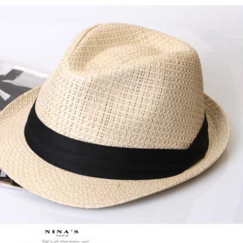 (Ninaspari) ピンタックツイストテープストローフェドーラカットハット (7SH140) (Ninaspari) ピンタックツイストテープストローフェドーラカットハット (7SH140)