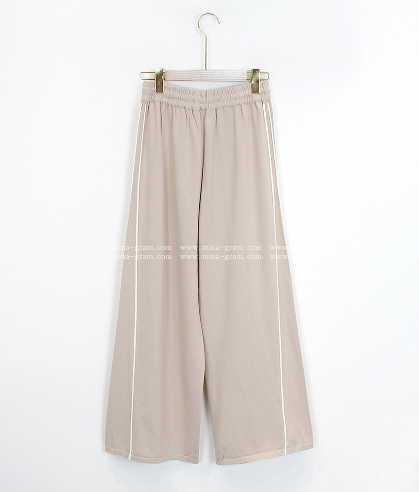 [メガ割りSALE]配色ドロストパイピングニットパンツ