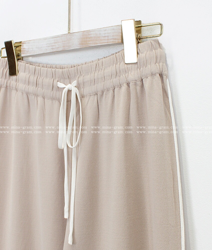 [メガ割りSALE]配色ドロストパイピングニットパンツ