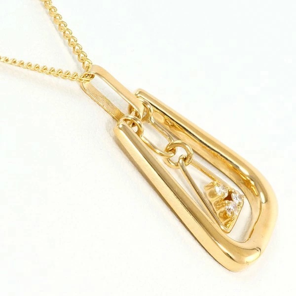 K18 18金 YG ネックレス ダイヤ 約40cm ジュエリー 中古 K18 18金 YG ネックレス ダイヤ 約40cm ジュエリー 中古