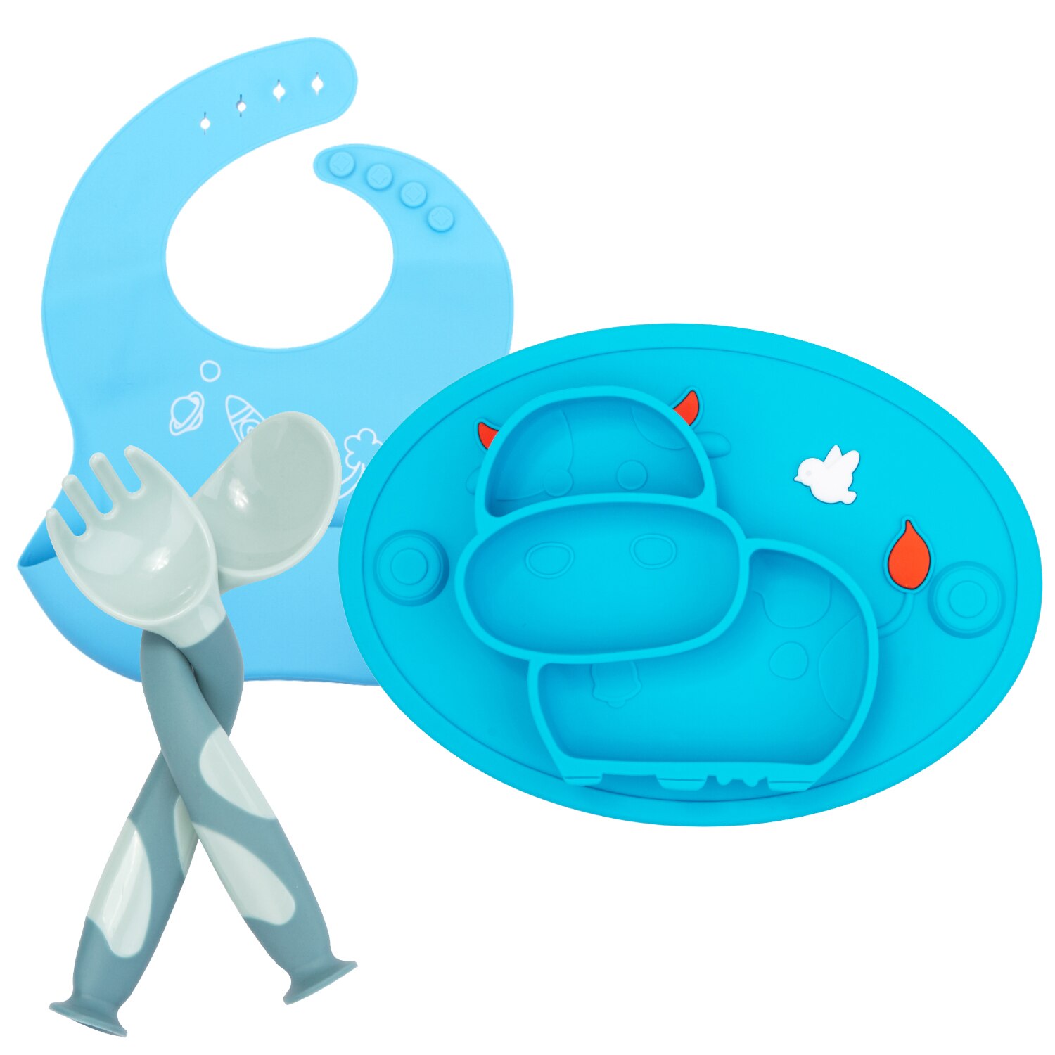 4個/セットベビーシリコンランチョンマット食器セット