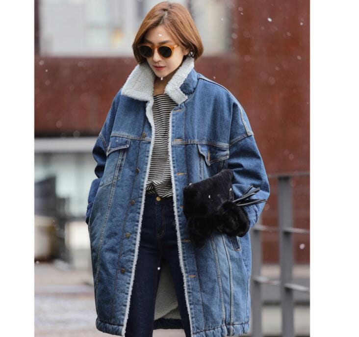 新品登場 レディース デニムジャケット ラムウール アウター トップス カジュアル オシャレ 人気 個性 韓国ファッション