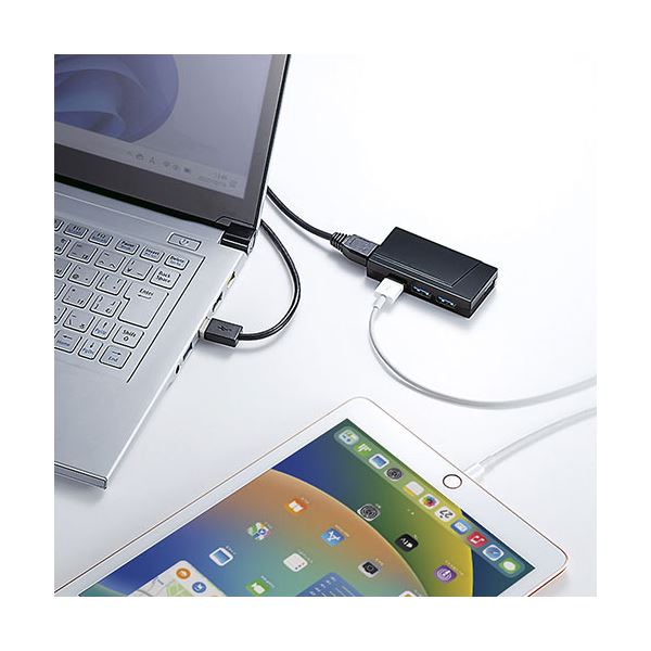 サンワサプライ USB3.2 Gen1 4ポートハブ（4ポート・バスパワー） USB-3H417BKN