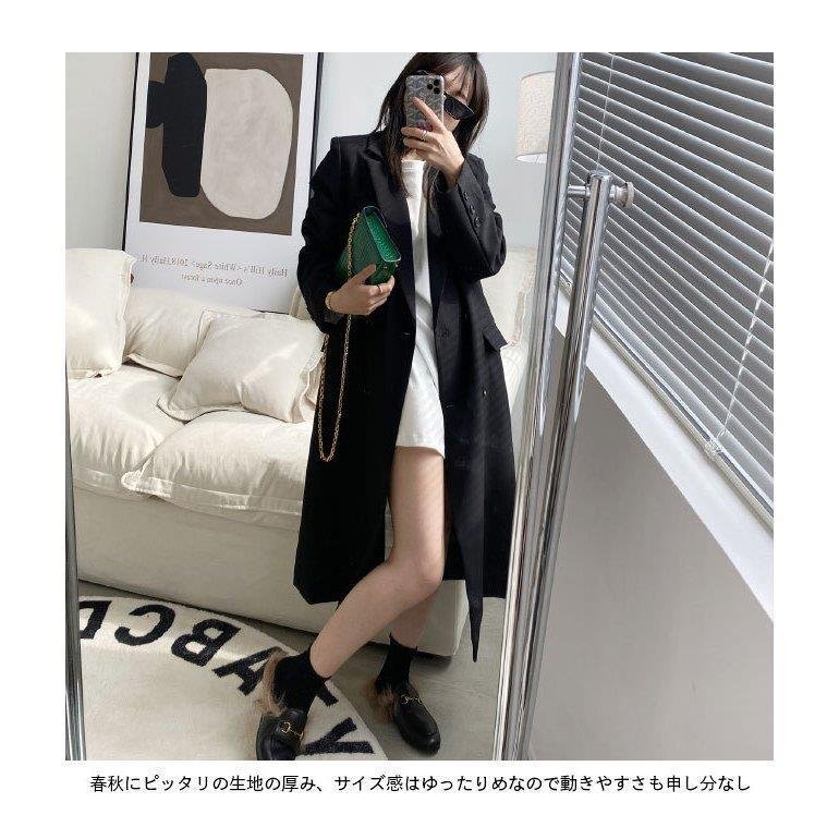 ロングコート レディース スーツコート 春秋 コート 千鳥柄 テーラード ロング アウター オフィス