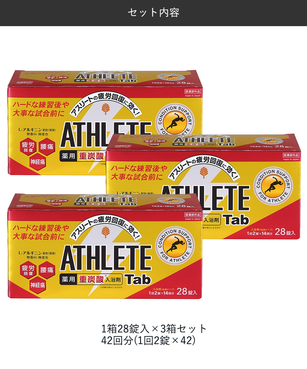 薬用 重炭酸 入浴剤 タブレット ATHLETE Tab 42回分 1回2錠 28パック 3箱セット BT-8752 紀陽除虫菊 日本製 薬用 重炭酸 入浴剤 タブレット ATHLETE Tab 42回分 1回2錠 28パック 3箱セット BT-8752 紀陽除虫菊 日本製