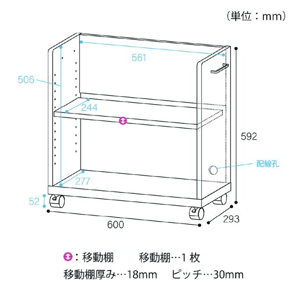 白井産業 OBK-6060PBK オフィスコ2 ワゴン メーカー直送 白井産業 OBK-6060PBK オフィスコ2 ワゴン メーカー直送