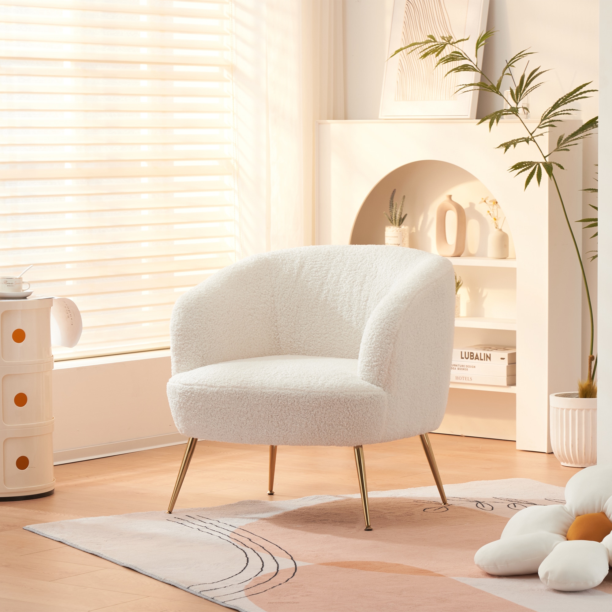 【国内出荷 - 3日配達】【新品】【ネイビー】ソファ チェア 一人掛けソファ リビングチェア ふんわり 柔らかい アジャスター付き レトロ かわいい モダン