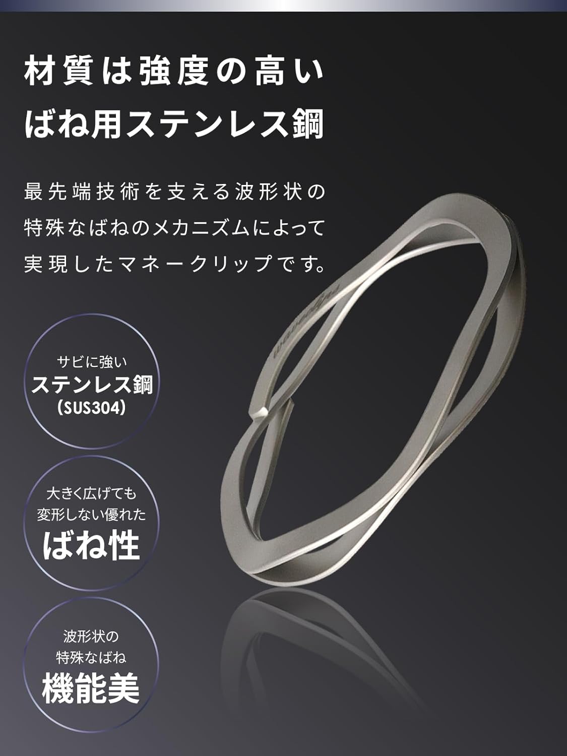 WAVECLIPS マネークリップ シルバー S(スモール) 3個セット WAVECLIPS マネークリップ シルバー S(スモール) 3個セット