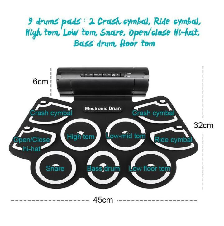 電子ドラム ポータブル USB充電 電子ドラム練習 楽器 初心者 成人学生子供 老人フットペダル 電子ドラム ポータブル USB充電 電子ドラム練習 楽器 初心者 成人学生子供 老人フットペダル