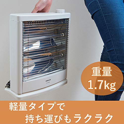 [山善] 電気ストーブ ヒーター 小型 足元 転倒OFFスイッチ 出力切替2段階 簡単操作 ホワイト