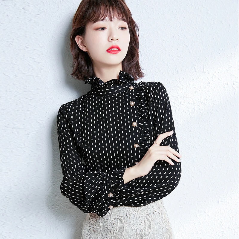 S ドット柄 こなれ感 かわいい 存在感 秋 シフォン ブラウス ガーリー 長袖 ラブリー ハイネック 前開き L XL 主役級 トップス 春 通学 M 柄 モダン 黒 上品 フリル 通勤 2XL S ドット柄 こなれ感 かわいい 存在感 秋 シフォン ブラウス ガーリー 長袖 ラブリー ハイネック 前開き L XL 主役級 トップス 春 通学 M 柄 モダン 黒 上品 フリル 通勤 2XL