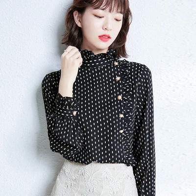 S ドット柄 こなれ感 かわいい 存在感 秋 シフォン ブラウス ガーリー 長袖 ラブリー ハイネック 前開き L XL 主役級 トップス 春 通学 M 柄 モダン 黒 上品 フリル 通勤 2XL S ドット柄 こなれ感 かわいい 存在感 秋 シフォン ブラウス ガーリー 長袖 ラブリー ハイネック 前開き L XL 主役級 トップス 春 通学 M 柄 モダン 黒 上品 フリル 通勤 2XL