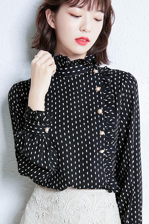 S ドット柄 こなれ感 かわいい 存在感 秋 シフォン ブラウス ガーリー 長袖 ラブリー ハイネック 前開き L XL 主役級 トップス 春 通学 M 柄 モダン 黒 上品 フリル 通勤 2XL S ドット柄 こなれ感 かわいい 存在感 秋 シフォン ブラウス ガーリー 長袖 ラブリー ハイネック 前開き L XL 主役級 トップス 春 通学 M 柄 モダン 黒 上品 フリル 通勤 2XL