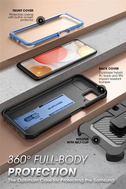 SUPCASE For Samsung Galaxy A12 Case (2020 Release) UB Pro Full-Body Rugged Holster Case Cover with B SUPCASE For Samsung Galaxy A12 Case (2020 Release) UB Pro Full-Body Rugged Holster Case Cover with B