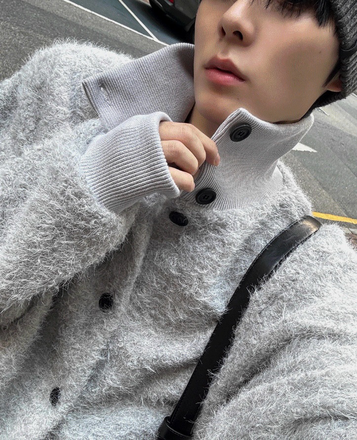 [COSYHARU公式]Mohair High Neck Cardigan