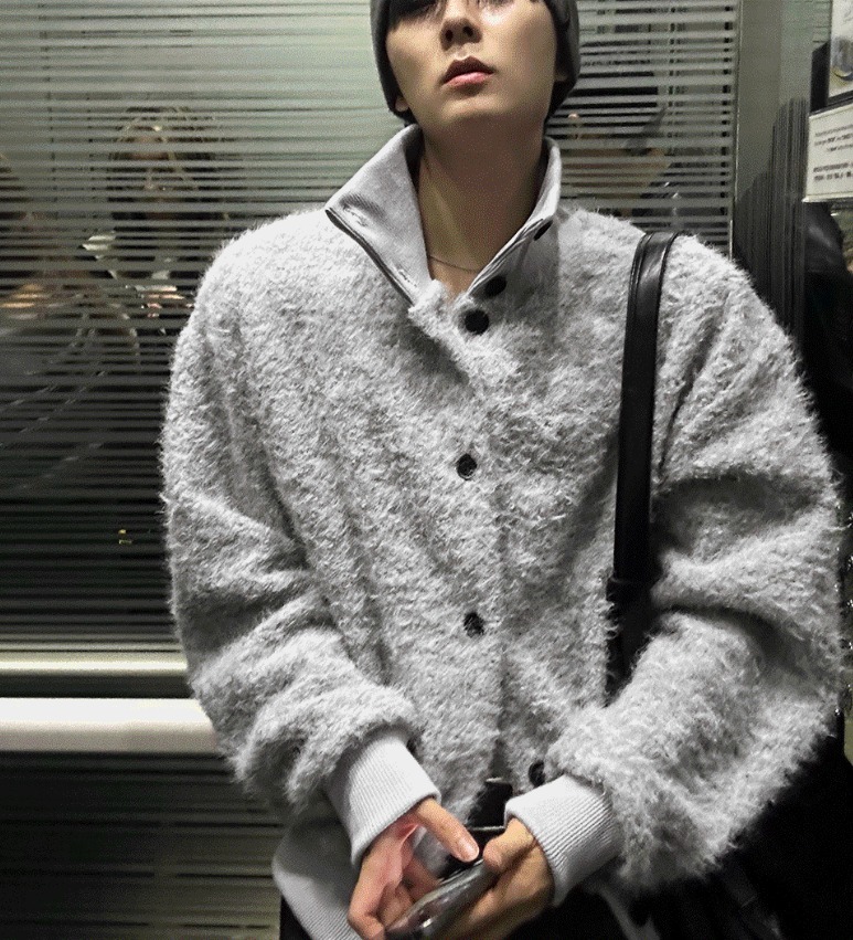 [COSYHARU公式]Mohair High Neck Cardigan