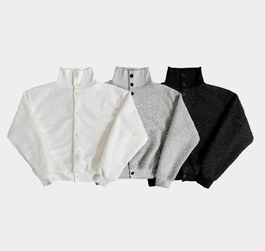 [COSYHARU公式]Mohair High Neck Cardigan