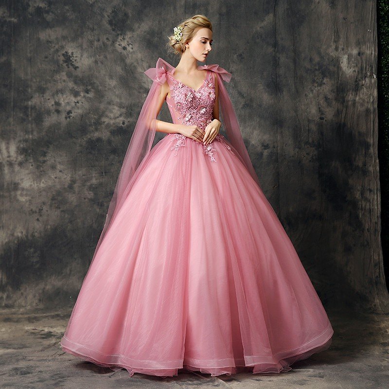 パーティードレス ウェディングドレス 奏会用ロングドレス 人気カラードレス 二次会 披露宴 花嫁 結婚式 舞台 ピンク