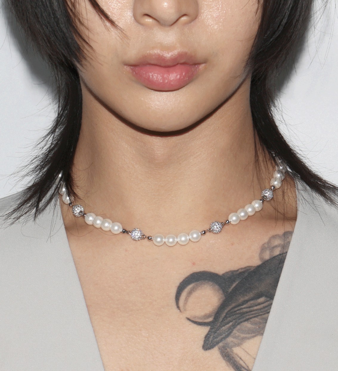 【BLACKPURPLE】 Yeriel Pearl Ball Cubic Necklace ネックレス [BTS SUGA着用] BTS シュガ ネックレス BTS SUGA ネックレス