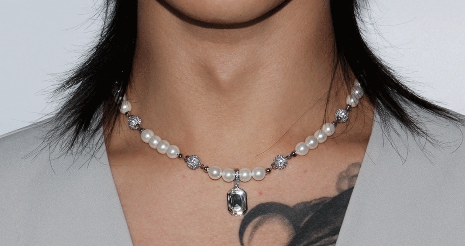 【BLACKPURPLE】 Yeriel Pearl Ball Cubic Necklace ネックレス [BTS SUGA着用] BTS シュガ ネックレス BTS SUGA ネックレス