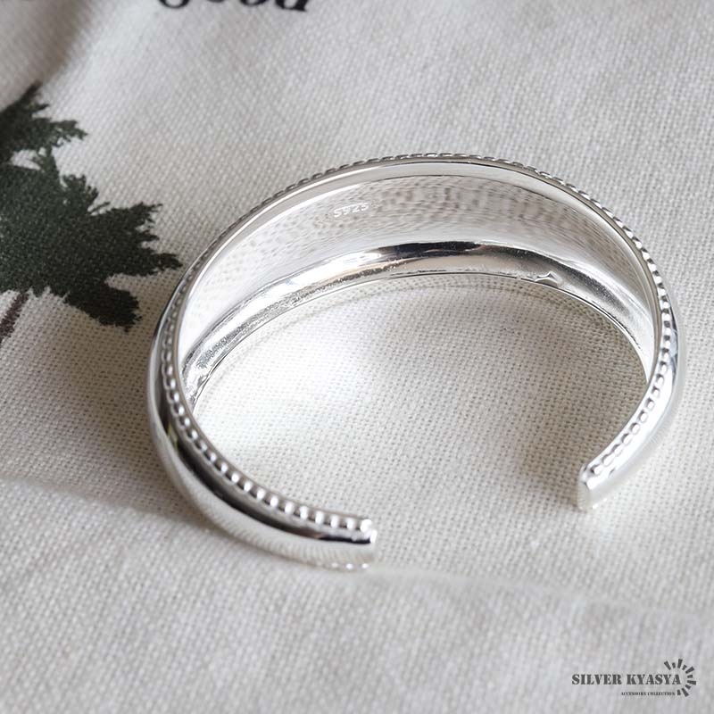 シルバー925 ワイドバングル [cb074]