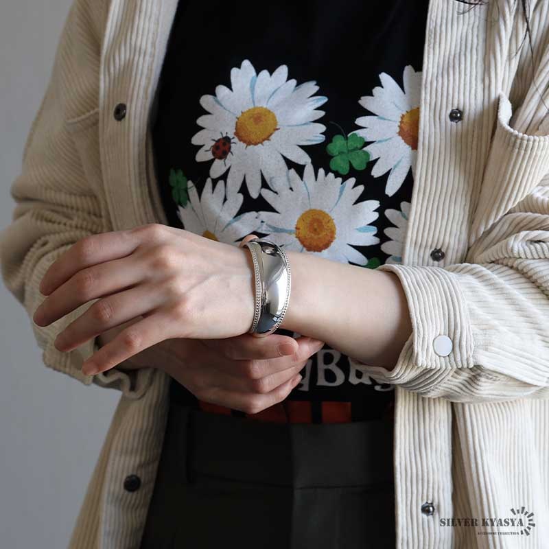 シルバー925 ワイドバングル [cb074]