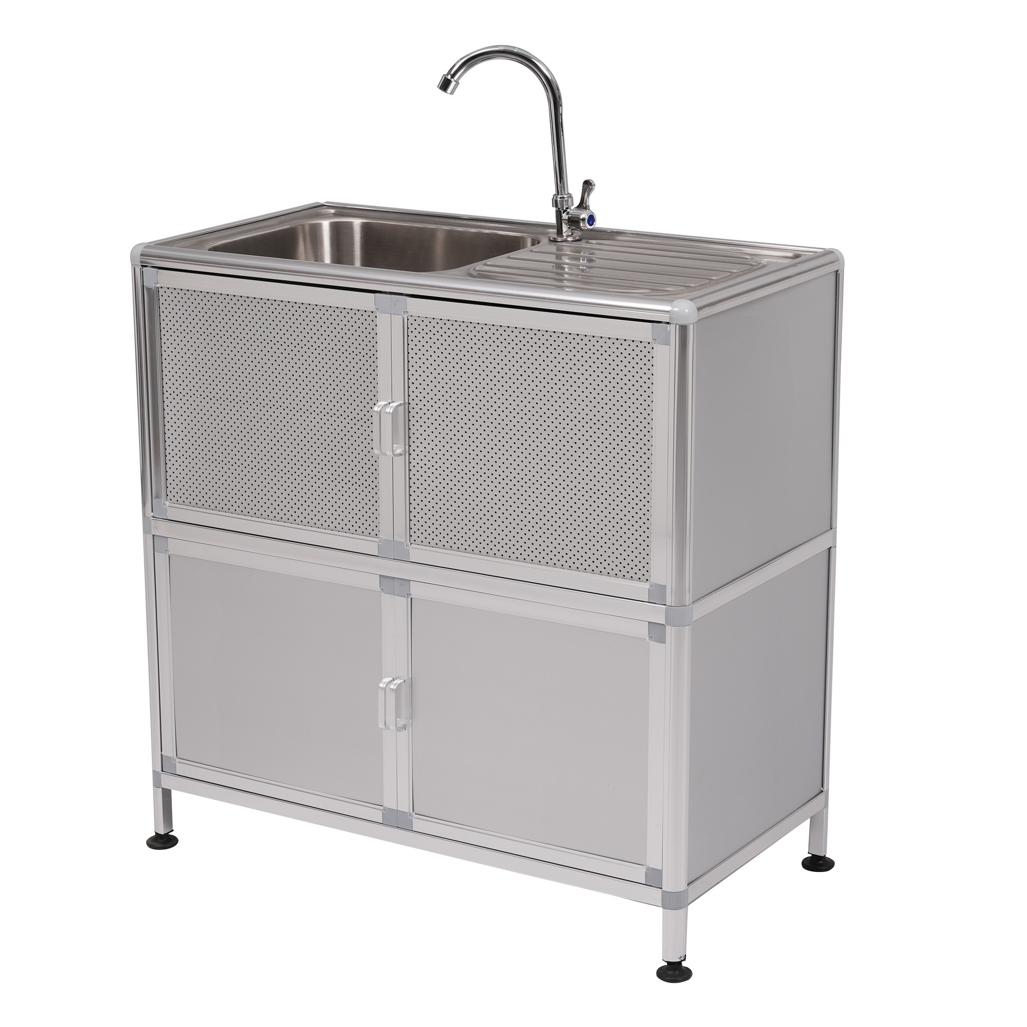 1426【囲い付きで便利】屋外 流し台 ステンレス W83×D43.5×H109.5cm ガーデンシンク 作業台 キッチン 台所 屋外 簡易 シンク 組み立て簡単 収納棚付 庭 高さ調節 調理台 ガー 1426【囲い付きで便利】屋外 流し台 ステンレス W83×D43.5×H109.5cm ガーデンシンク 作業台 キッチン 台所 屋外 簡易 シンク 組み立て簡単 収納棚付 庭 高さ調節 調理台 ガー