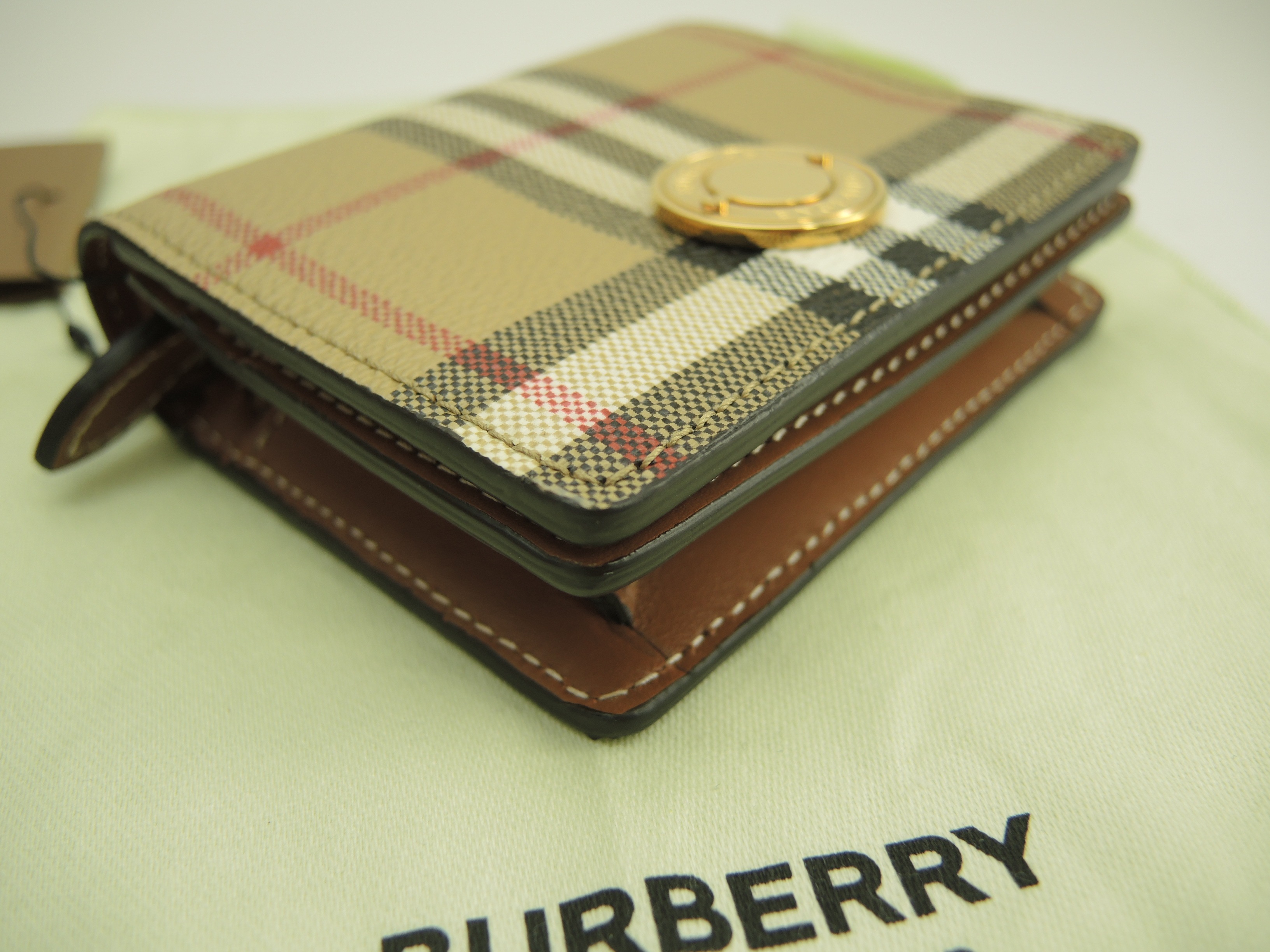 コンパクトウォレット チェック PVC/レザー 2折財布 ミニウォレット 新品@ 3 コンパクトウォレット チェック PVC/レザー 2折財布 ミニウォレット 新品@ 3