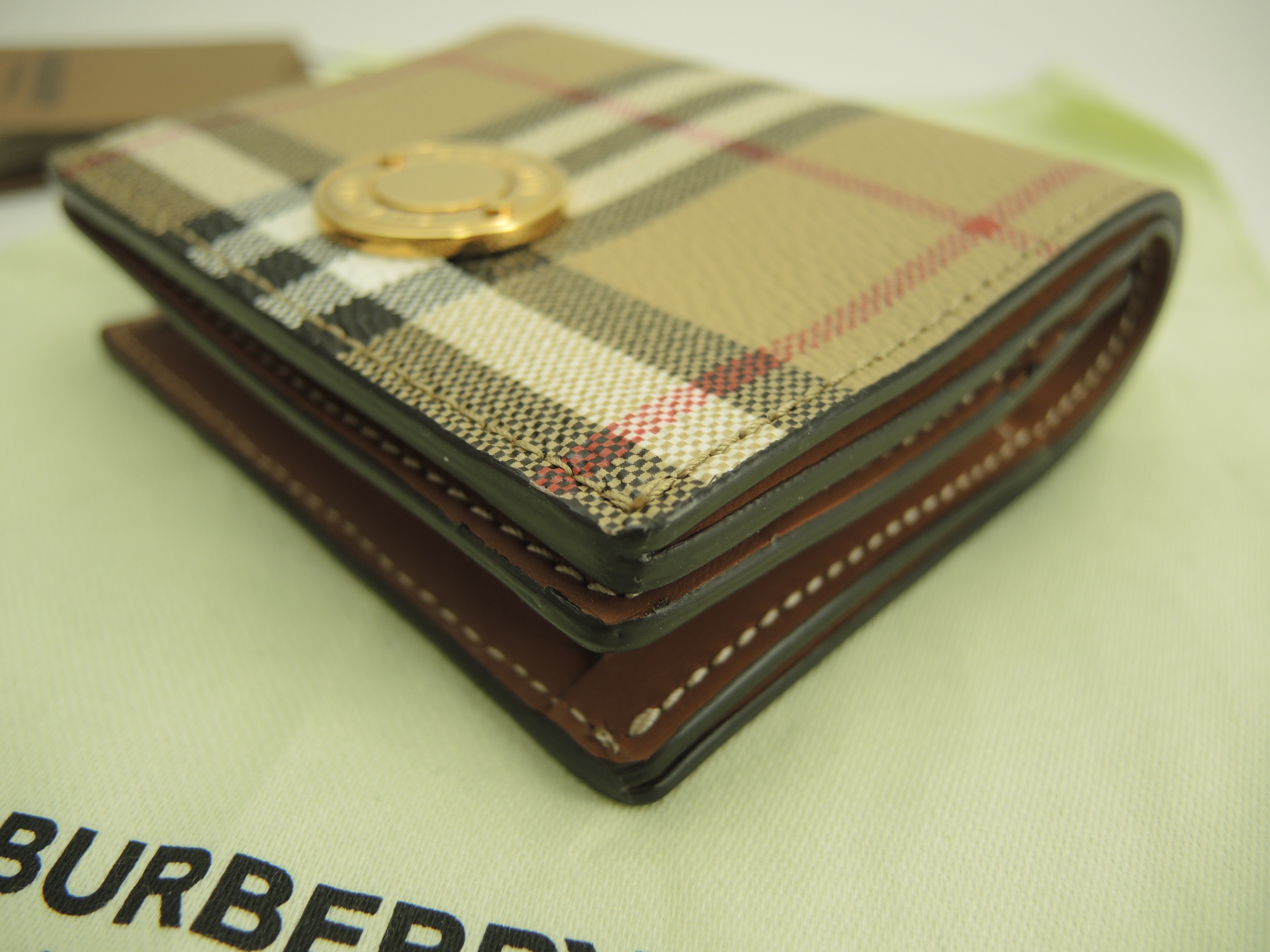 コンパクトウォレット チェック PVC/レザー 2折財布 ミニウォレット 新品@ 3 コンパクトウォレット チェック PVC/レザー 2折財布 ミニウォレット 新品@ 3