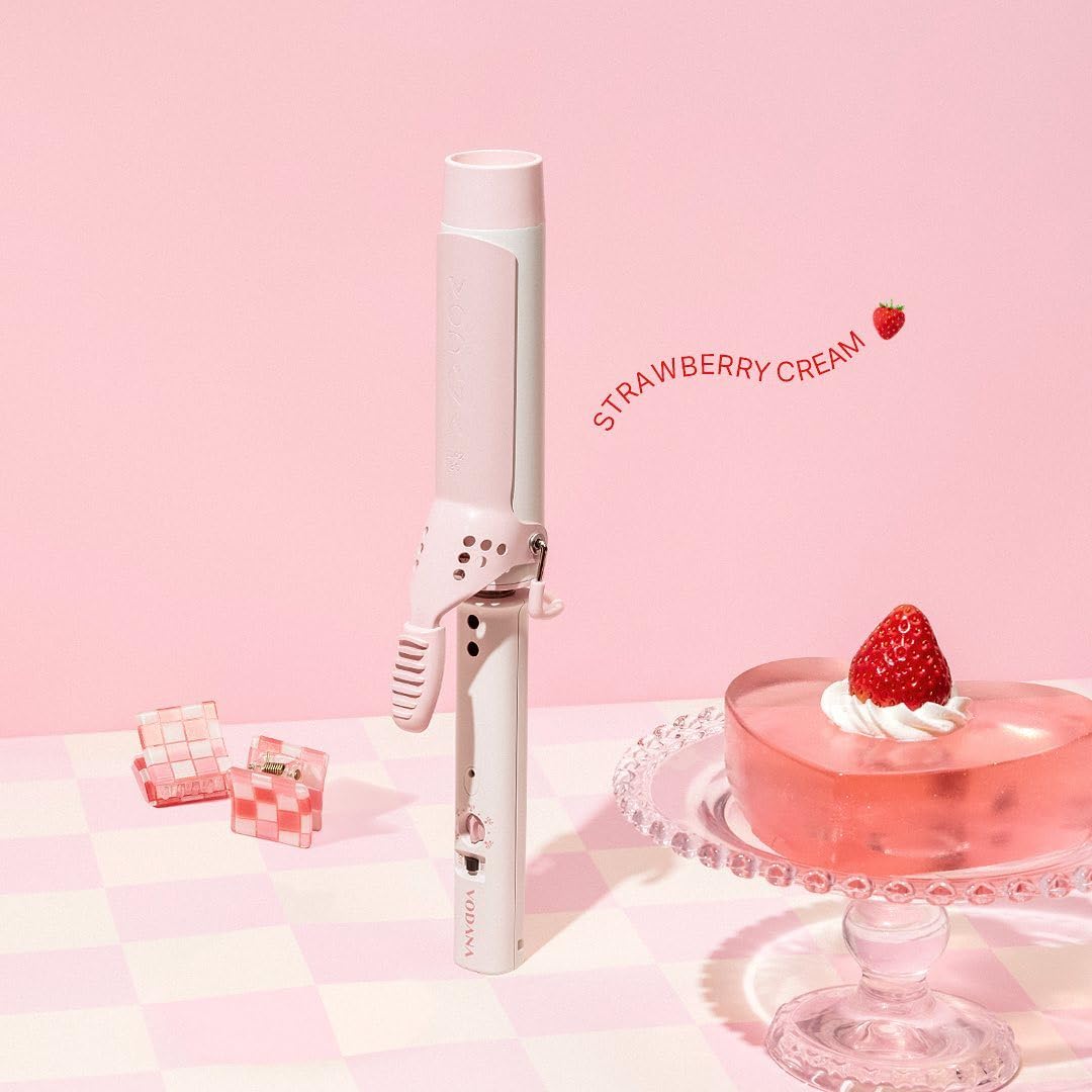 VODANA グラムウェーブカーリングアイロン【日本正規品】【日本仕様プラグ】ウェーブアイロン ヨシンモリ くびれ巻き 女神ヘア 韓国風ヘア ダメージ最小化 (ストロベリークリーム, 40mm) VODANA グラムウェーブカーリングアイロン【日本正規品】【日本仕様プラグ】ウェーブアイロン ヨシンモリ くびれ巻き 女神ヘア 韓国風ヘア ダメージ最小化 (ストロベリークリーム, 40mm)