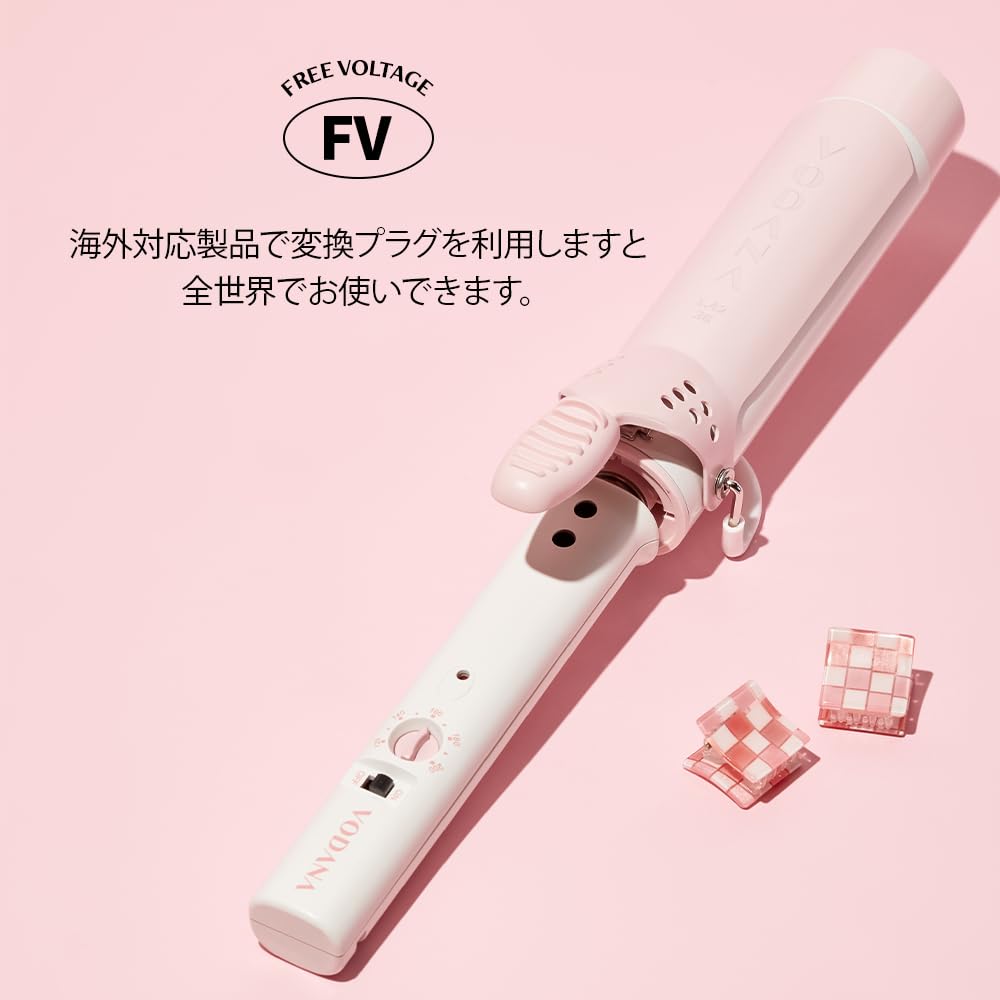 VODANA グラムウェーブカーリングアイロン【日本正規品】【日本仕様プラグ】ウェーブアイロン ヨシンモリ くびれ巻き 女神ヘア 韓国風ヘア ダメージ最小化 (ストロベリークリーム, 40mm) VODANA グラムウェーブカーリングアイロン【日本正規品】【日本仕様プラグ】ウェーブアイロン ヨシンモリ くびれ巻き 女神ヘア 韓国風ヘア ダメージ最小化 (ストロベリークリーム, 40mm)