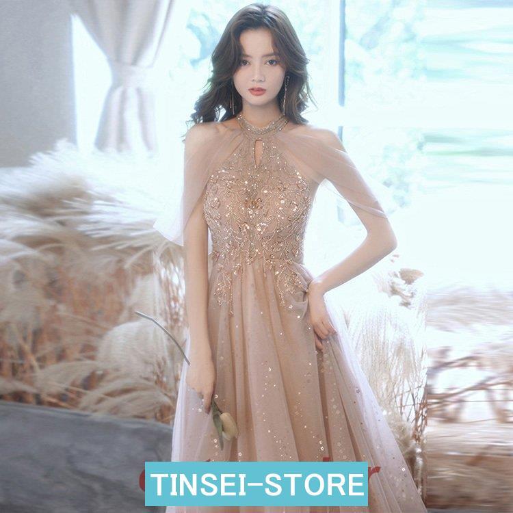 イブニングドレス ホルターネック オフショルダー パーティードレス ロングドレス スパンコール キラキラドレス 発表会ドレス 演奏会ドレス Aライン 20代 30代 イブニングドレス ホルターネック オフショルダー パーティードレス ロングドレス スパンコール キラキラドレス 発表会ドレス 演奏会ドレス Aライン 20代 30代