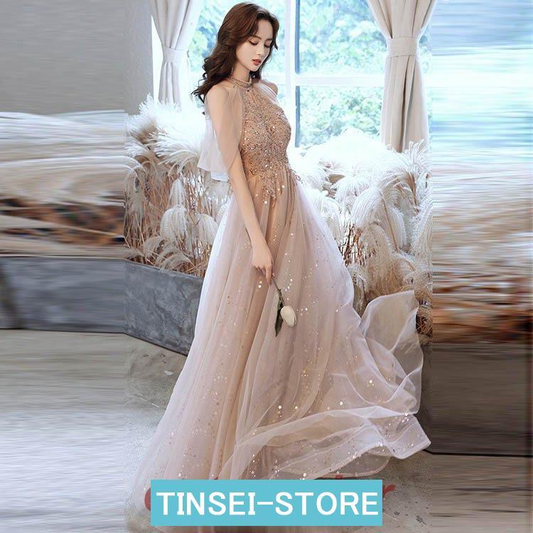 イブニングドレス ホルターネック オフショルダー パーティードレス ロングドレス スパンコール キラキラドレス 発表会ドレス 演奏会ドレス Aライン 20代 30代 イブニングドレス ホルターネック オフショルダー パーティードレス ロングドレス スパンコール キラキラドレス 発表会ドレス 演奏会ドレス Aライン 20代 30代