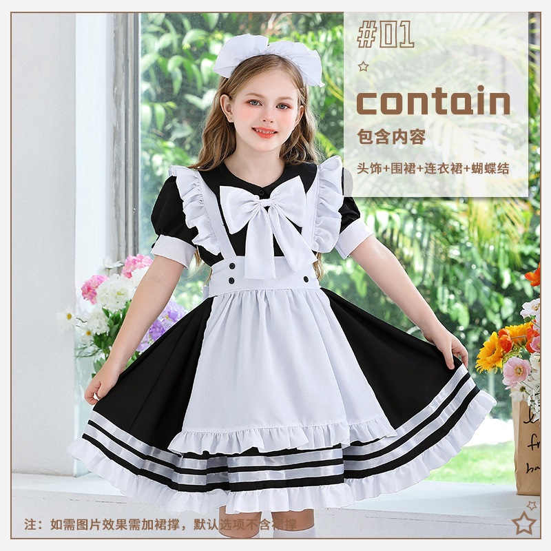 ハロウィン子供用コスチューム黒メイド服ロリータ子供服ロリータドレスプリンセスガールロリータ