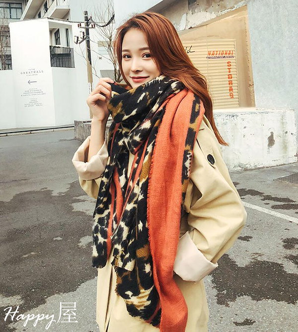 old L.G.B. ロングシルクストール 大判 ドクロ柄 総柄 名作 豹 8-eight_nk196