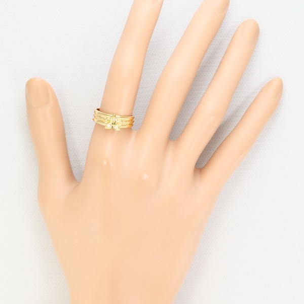 K18 18金 YG イエローゴールド リング 指輪 12号 ダイヤ 0.03 ジュエリー 中古 K18 18金 YG イエローゴールド リング 指輪 12号 ダイヤ 0.03 ジュエリー 中古