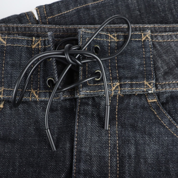 超美品 GUCCI グッチ スカート 091768 スカート 表記サイズ 40 コットンデニム ブラック タイト ひざ丈スカート ジーンズ 本物保証 中古