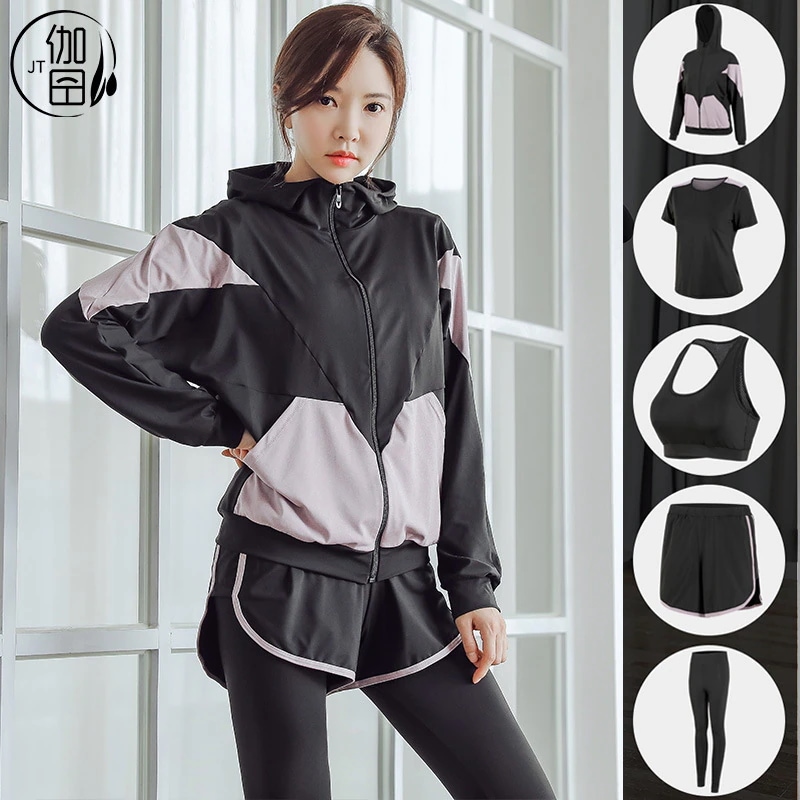 ヨガウェア上下セット エクササイズトレーニングウェアランニングウェア アウター 上下セット ウェアレディース スポーツ ヨガウェア 5点セット】 【人気商品 ヨガウェア上下セット エクササイズトレーニングウェアランニングウェア アウター 上下セット ウェアレディース スポーツ ヨガウェア 5点セット】 【人気商品