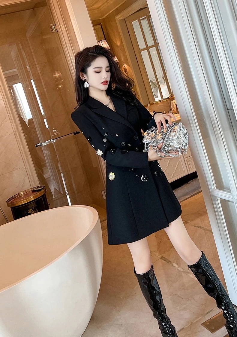Hot!!!2024秋冬新品 ダイヤモンド飾り スーツワンピース 小柄 通勤 スーツスカート パーティードレス キャバ 着痩せ 大人 同窓会 披露宴 卒業式 結婚式 演奏会 ウェディング 二次会